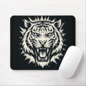 Roaring Tiger Head Illustration Muismat (Met muis)