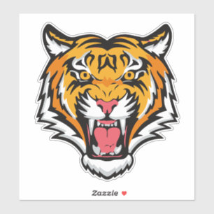 Roaring Tiger Head Sticker
