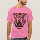 Roaring Tiger Head T Shirt Tattoo Pattern (Voorkant)