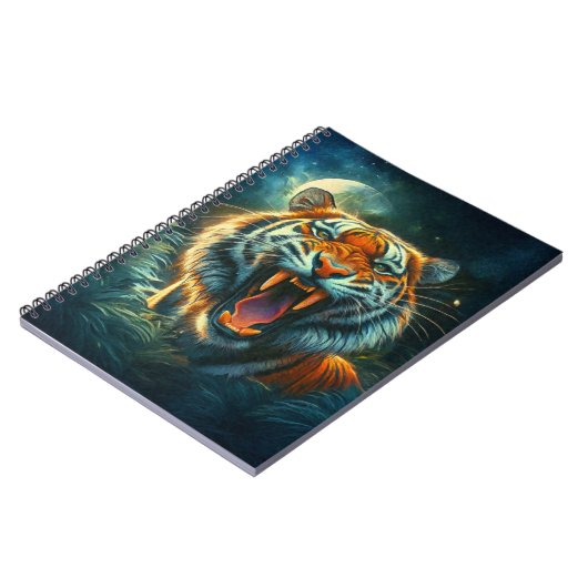 Roaring Tiger Moonlit Oerwoud Notitieboek (Linkerzijde)