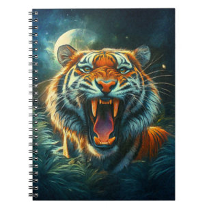 Roaring Tiger Moonlit Oerwoud Notitieboek
