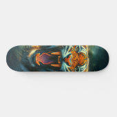 Roaring Tiger Moonlit Oerwoud Persoonlijk Skateboard (Horizontaal)