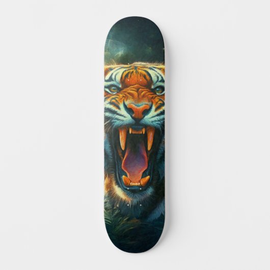 Roaring Tiger Moonlit Oerwoud Persoonlijk Skateboard (Voorkant)