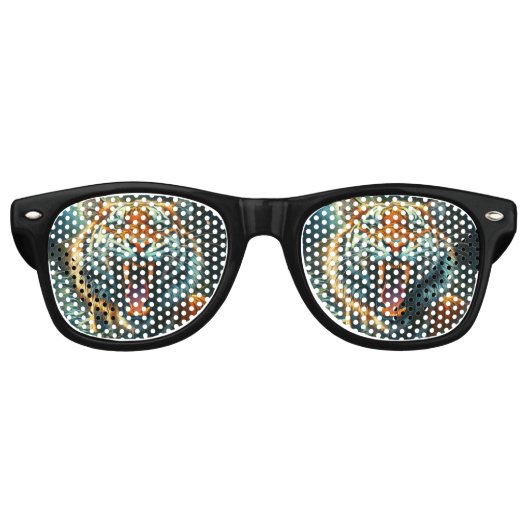 Roaring Tiger Moonlit Oerwoud Retro Zonnebril (Voorkant)