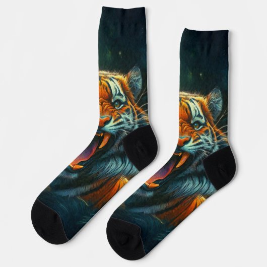 Roaring Tiger Moonlit Oerwoud Sokken (Links)