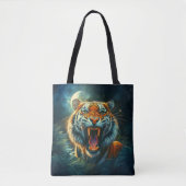 Roaring Tiger Moonlit Oerwoud Tote Bag (Voorkant)