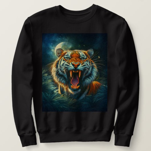 Roaring Tiger Moonlit Oerwoud Trui (Design voorkant)