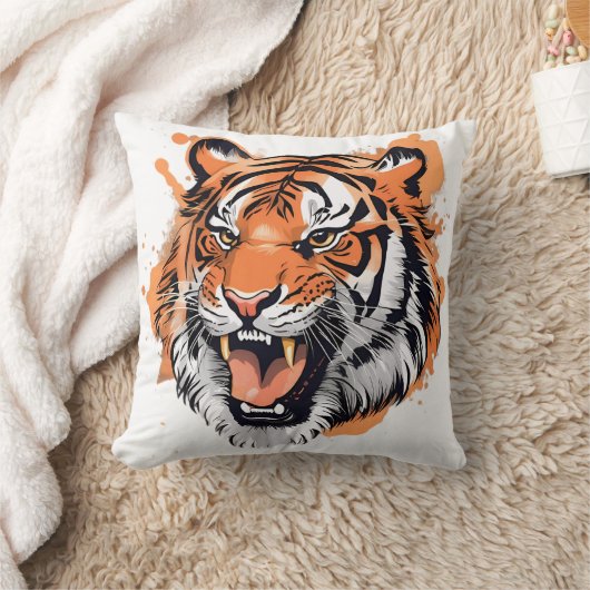 "Roaring Tiger Portrait" Kussen (Deken)