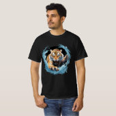 Roaring Tiger T-shirt in blauw water (Voorkant volledig)