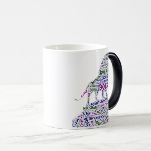 Roaring Tiger Word Art Magische Mok (Voorkant rechts)