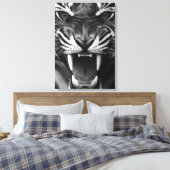 Roaring tijger canvas afdruk (Insitu (Slaapkamer))