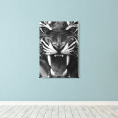 Roaring tijger canvas afdruk (Insitu (Houten vloer))