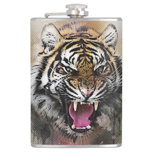 Roaring tijger heupfles (Voorkant)