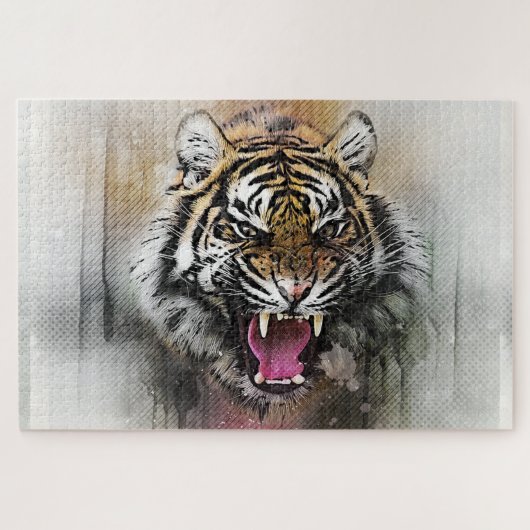 Roaring tijger legpuzzel (Horizontaal)