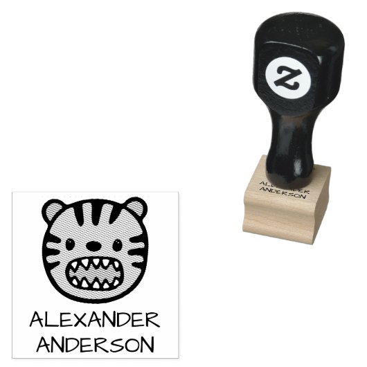 Roaring tijger personaliseren rubberstempel (Gestempeld)