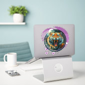 Roaring tijger sticker (Laptop op bureau)