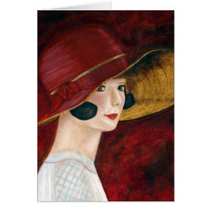 Roaring Twenties 1920s Flapper Girl in Red Pet