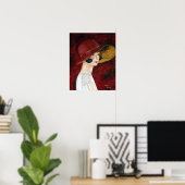 Roaring Twenties 1920s Flapper Girl in Red Pet Poster (Thuiskantoor)