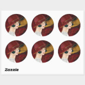 Roaring Twenties 1920s Flapper Girl in Red Pet Ronde Sticker (Vel)