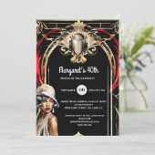 Roaring twenties Afro-Amerikaanse flapper jaren 19 Kaart (Staand voorkant)