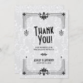 Roaring Twenties Art Deco Bruiloft Dank u Kaart (Voorkant / Achterkant)