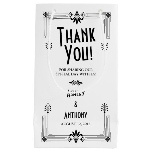 Roaring Twenties Art Deco bruiloft welkomsttas Klein Cadeauzakje (Voorkant)