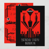 Roaring Twenties Art Deco Gangster Verjaardag Kaart (Voorkant / Achterkant)