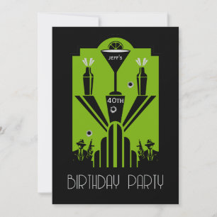 Roaring Twenties Art Deco Gangster Verjaardag Kaart