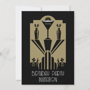 Roaring Twenties Art Deco Gangster Verjaardag Kaart