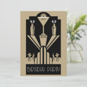 Roaring Twenties Art Deco Gangster Verjaardag Kaart (Staand voorkant)