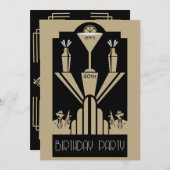 Roaring Twenties Art Deco Gangster Verjaardag Kaart (Voorkant / Achterkant)