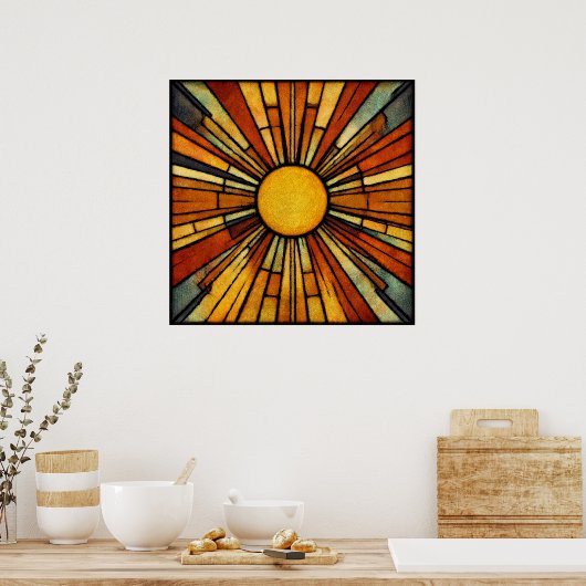 Roaring Twenties Art Deco Sunburst  Poster (Keuken)