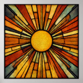 Roaring Twenties Art Deco Sunburst  Poster (Voorkant)