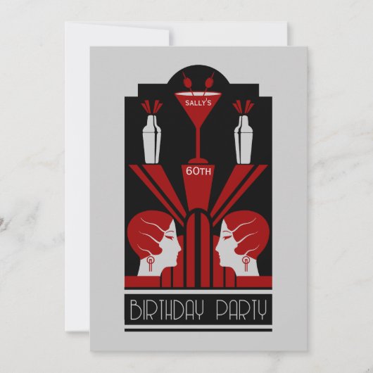 Roaring Twenties Art Deco Verjaardag Kaart (Voorkant)