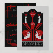 Roaring Twenties Art Deco Verjaardag Kaart (Voorkant / Achterkant)
