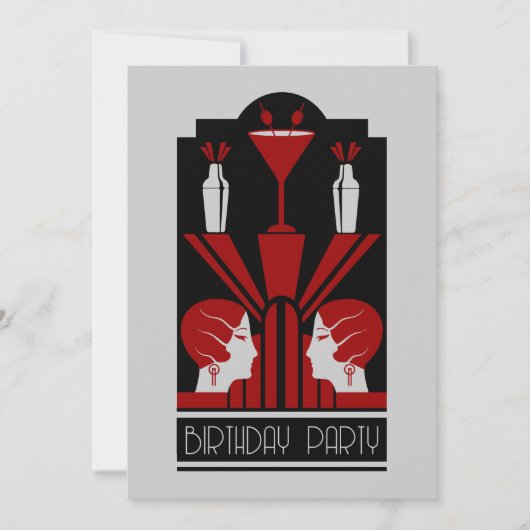 Roaring Twenties Art Deco Verjaardag Kaart (Voorkant)