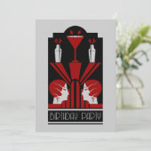 Roaring Twenties Art Deco Verjaardag Kaart (Staand voorkant)