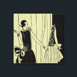 Roaring Twenties Art Deco Verpakt Canvas - sepia<br><div class="desc">Deze prachtige illustratie toont twee vrouwen van mysterie tijdens de Roaring Twenties. Kies canvasgrootte,  dikte en aantal panelen. ►Vragen? Regella@Rocketmail.com</div>