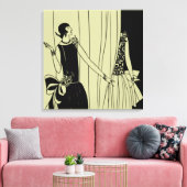 Roaring Twenties Art Deco Verpakt Canvas - sepia Afdruk (Insitu (Woonkamer))