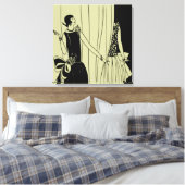 Roaring Twenties Art Deco Verpakt Canvas - sepia Afdruk (Insitu (Slaapkamer))