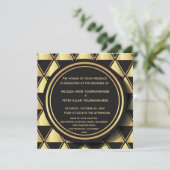 Roaring Twenties Art Deco Wedding Kaart (Staand voorkant)