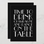 Roaring Twenties Birthday Invitation Kaart (Voorkant / Achterkant)