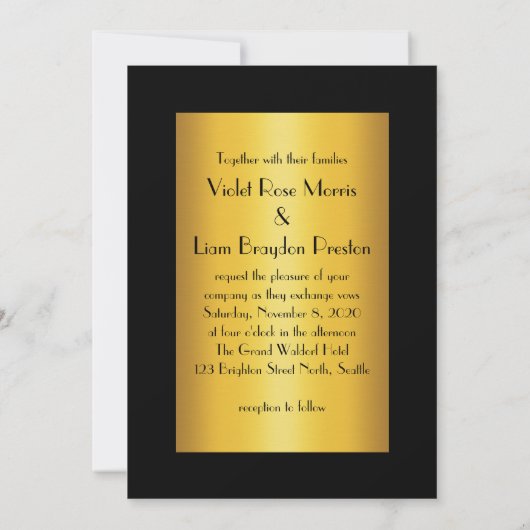 Roaring Twenties bruiloft uitnodiging (Achterkant)