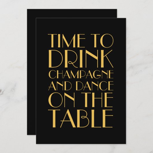 Roaring Twenties bruiloft uitnodiging (Voorkant / Achterkant)