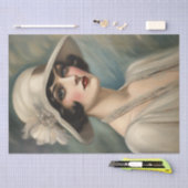 Roaring Twenties Elegantie: Dame in een Pet Decoup Tissuepapier (Craft)