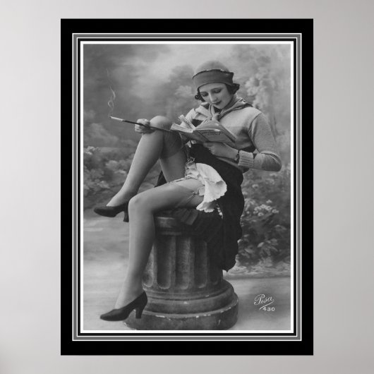 Roaring Twenties Flapper B&W Poster (Voorkant)