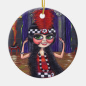 Roaring Twenties Flapper Girl 1920s Big Eyes Cute Keramisch Ornament (Voorkant)