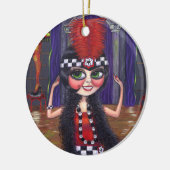 Roaring Twenties Flapper Girl 1920s Big Eyes Cute Keramisch Ornament (Links)