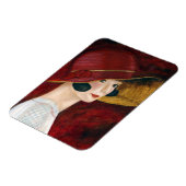 Roaring Twenties Flapper Girl in Red Pet 1920 Magneet (Linkerzijde)