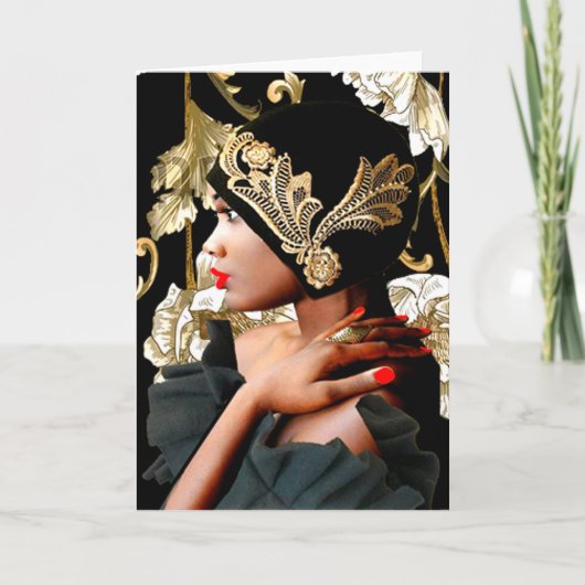 "Roaring Twenties Flapper Girl" Kaart (Voorkant)